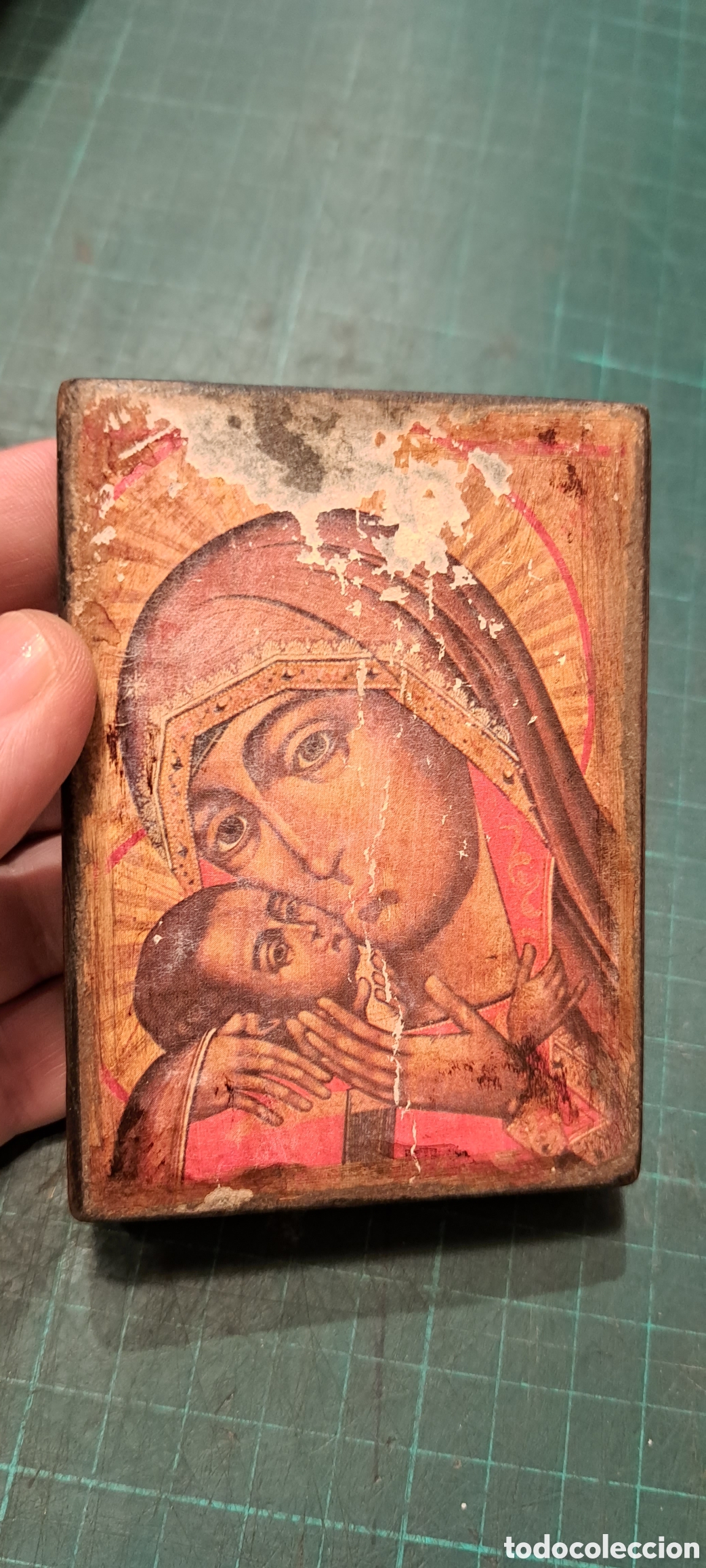 Antig&uuml;edades: Virgen madera serigrafiada - Foto 2