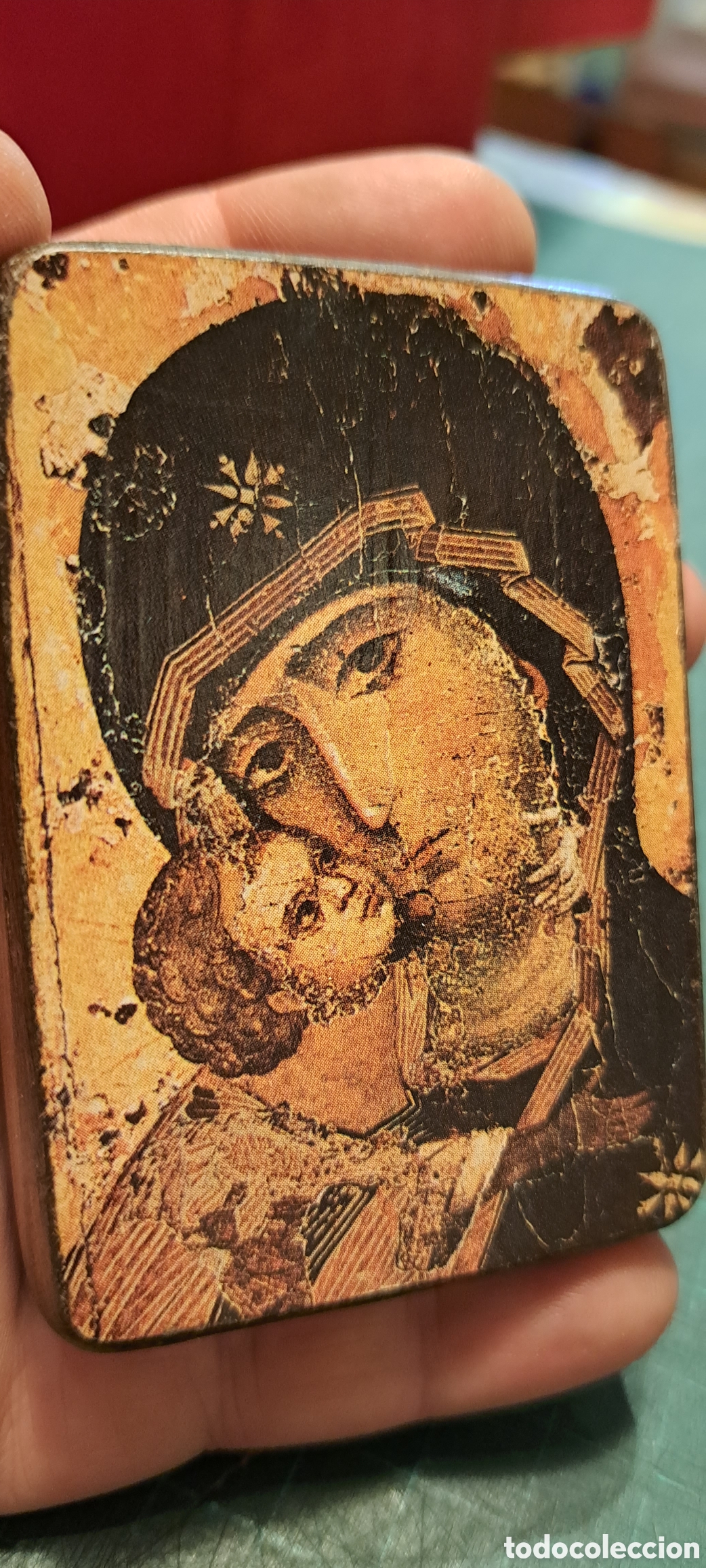 Antig&uuml;edades: Imagen Virgen en Taco madera - Foto 2