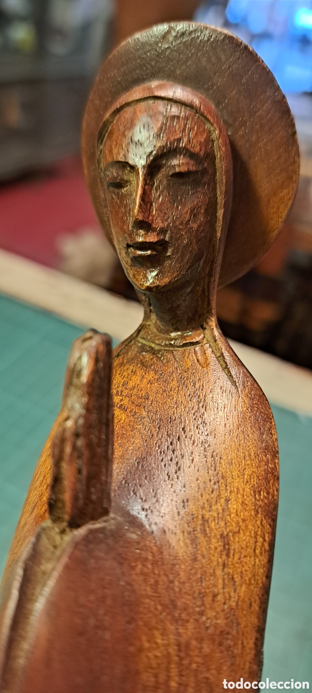 Antig&uuml;edades: Virgen madera tallada - Foto 2