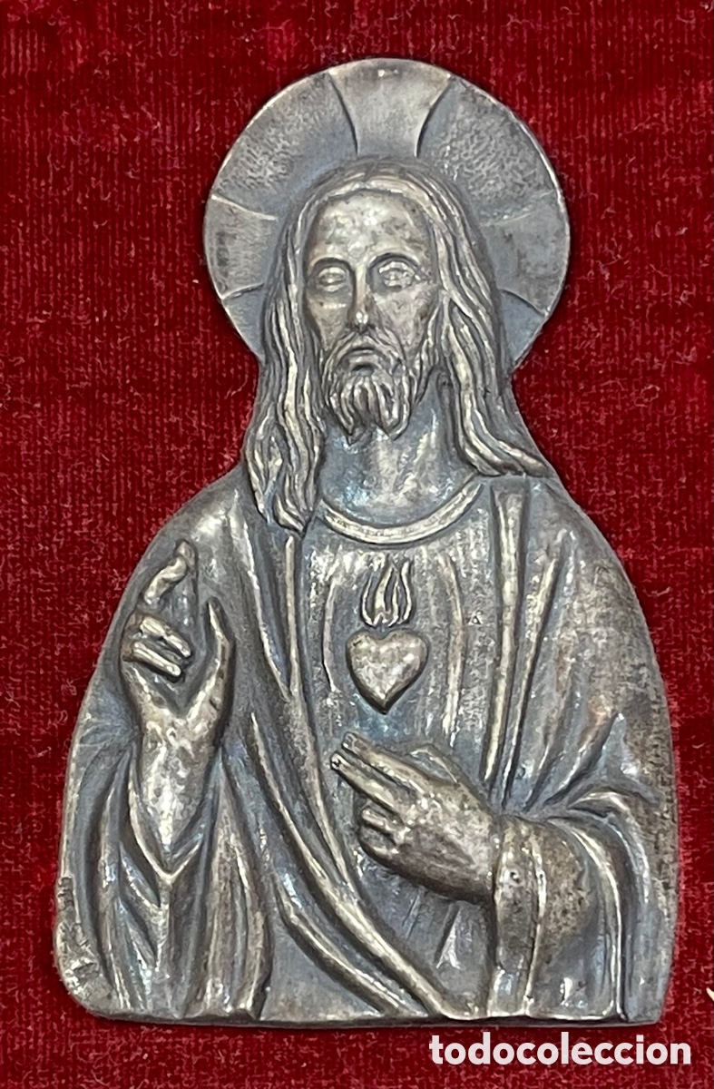 Antig&uuml;edades: Antiguo devocionario del sagrado coraz&oacute;n, en plata de ley. - Foto 2