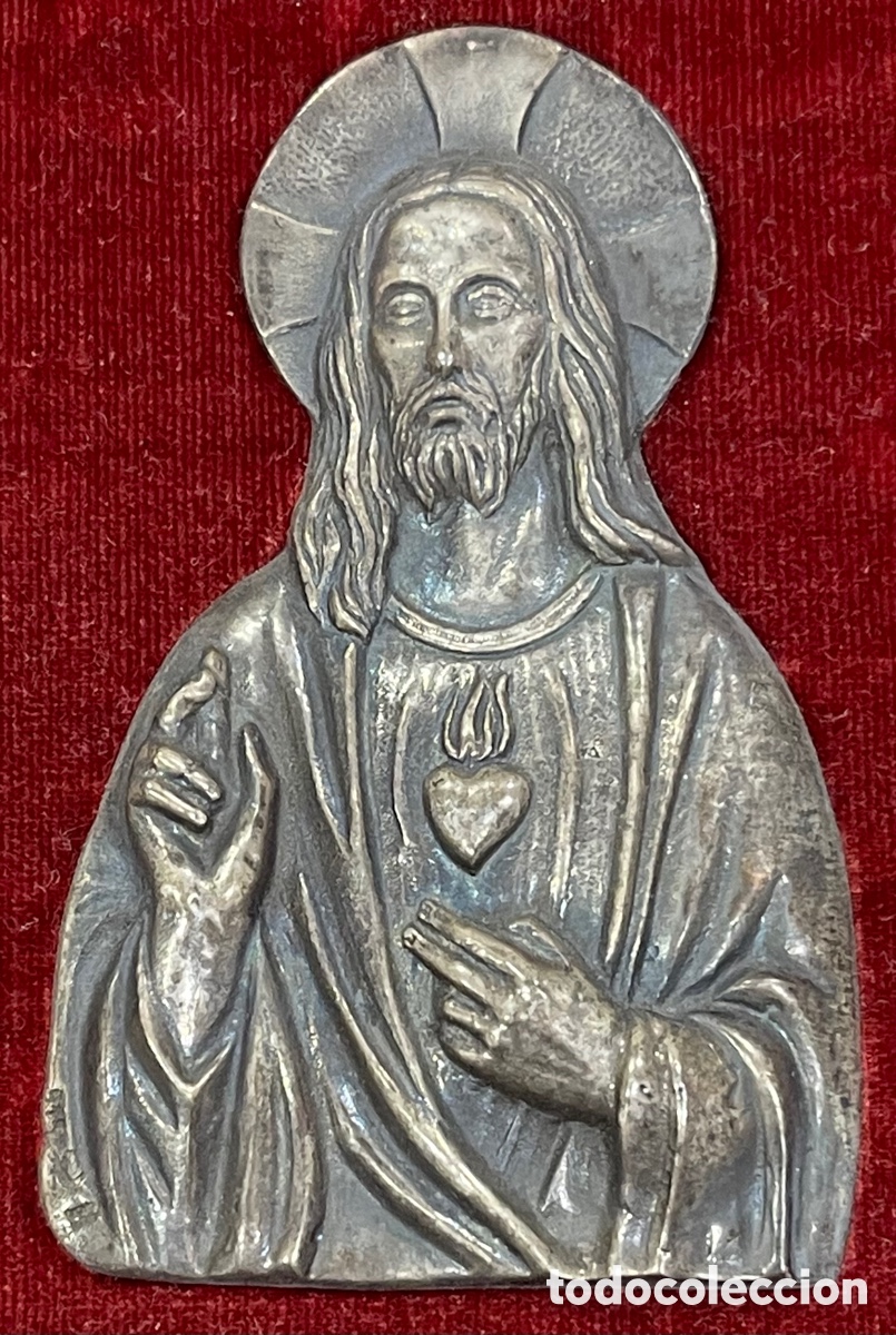 Antig&uuml;edades: Antiguo devocionario del sagrado coraz&oacute;n, en plata de ley. - Foto 3