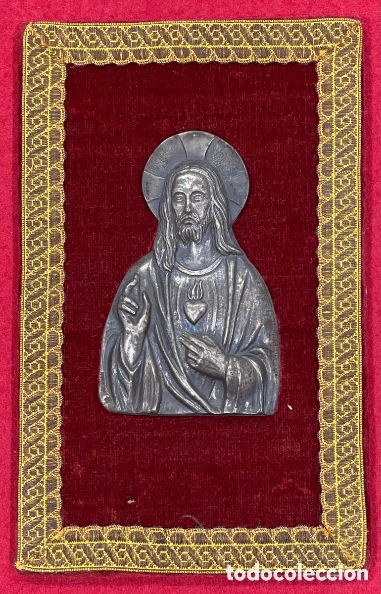 Antig&uuml;edades: Antiguo devocionario del sagrado coraz&oacute;n, en plata de ley. - Foto 4