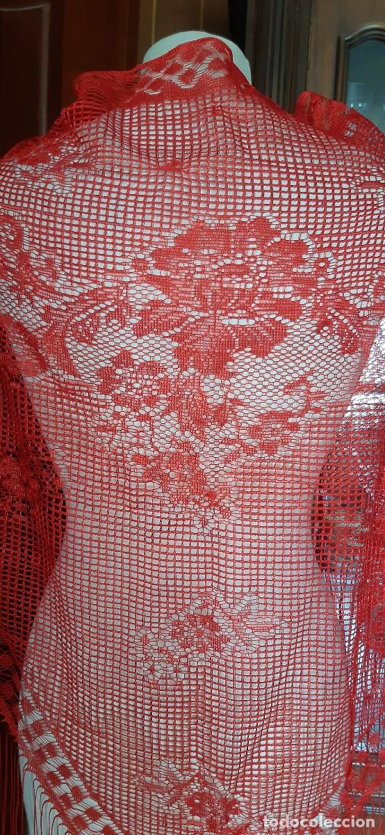 Antig&uuml;edades: MANT&Oacute;N DE PICO DE ENCAJE ROJO. - Foto 4