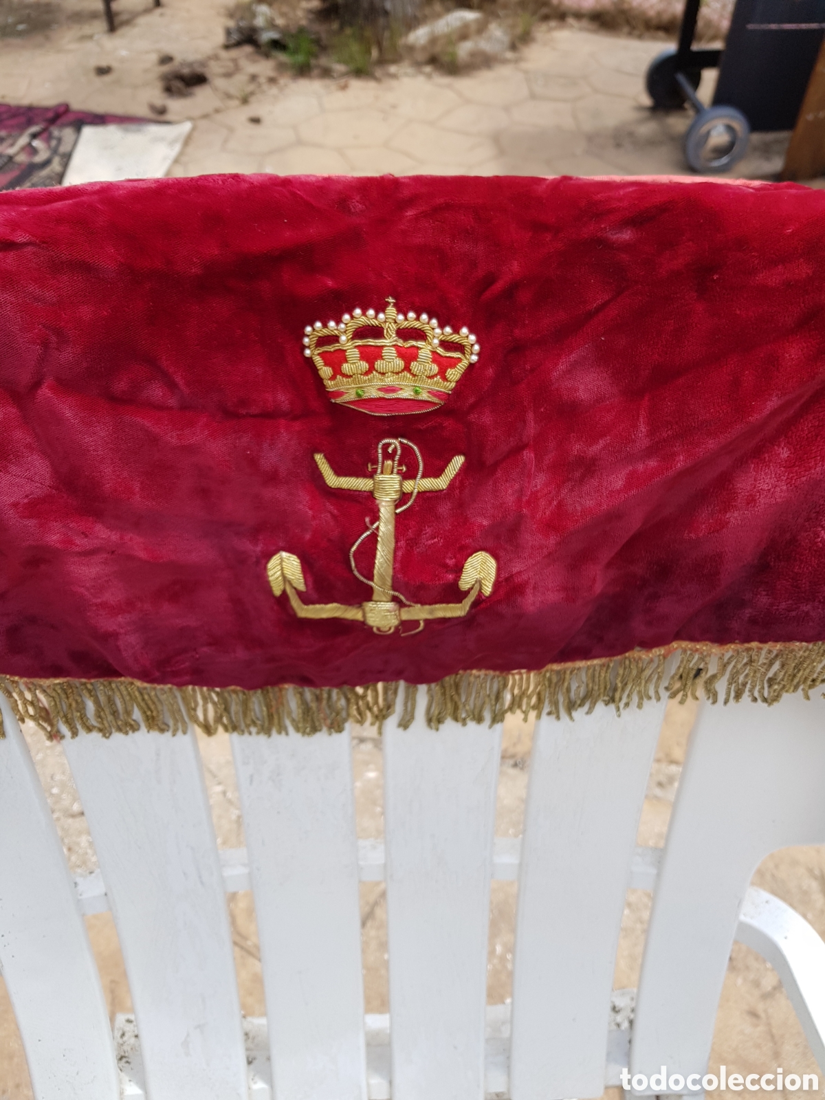 Oggetti Antichi: ANTIGUA GALA DE TAMBOR BORDADA DE LA MARINA &Eacute;POCA DE FRANCO