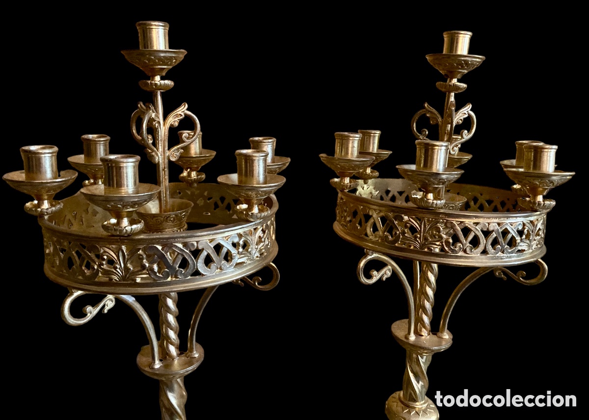 Antig&uuml;edades: Pareja de candelabros - Foto 2