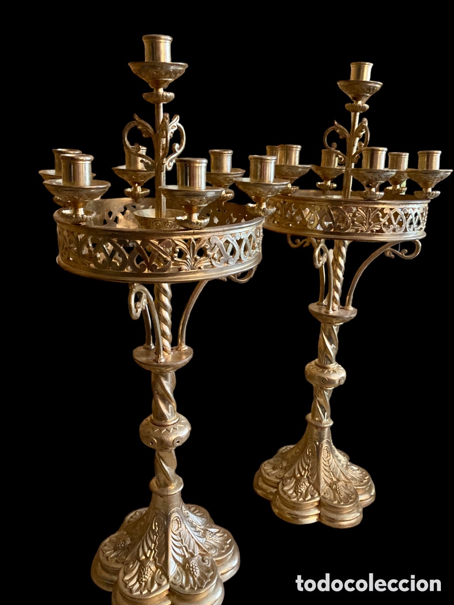 Antig&uuml;edades: Pareja de candelabros - Foto 1