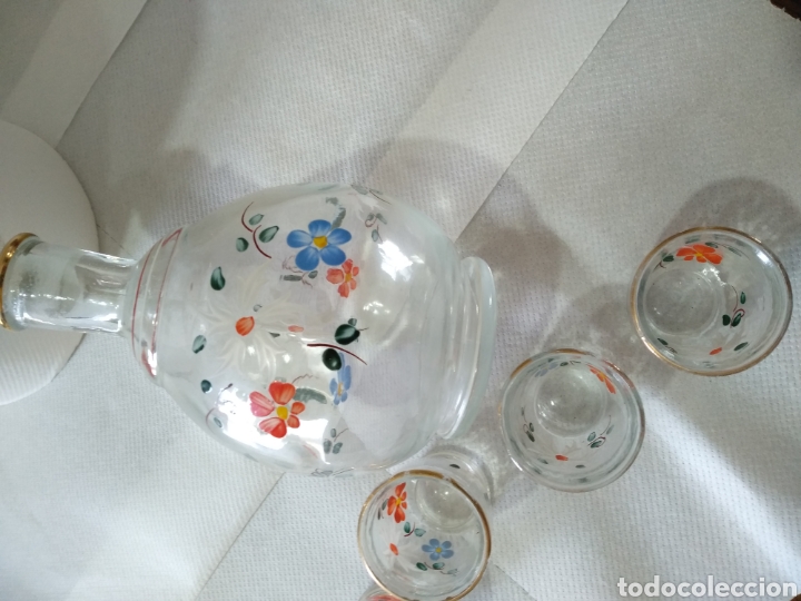Antig&uuml;edades: Juego de licor, jarra y vasos - Foto 3