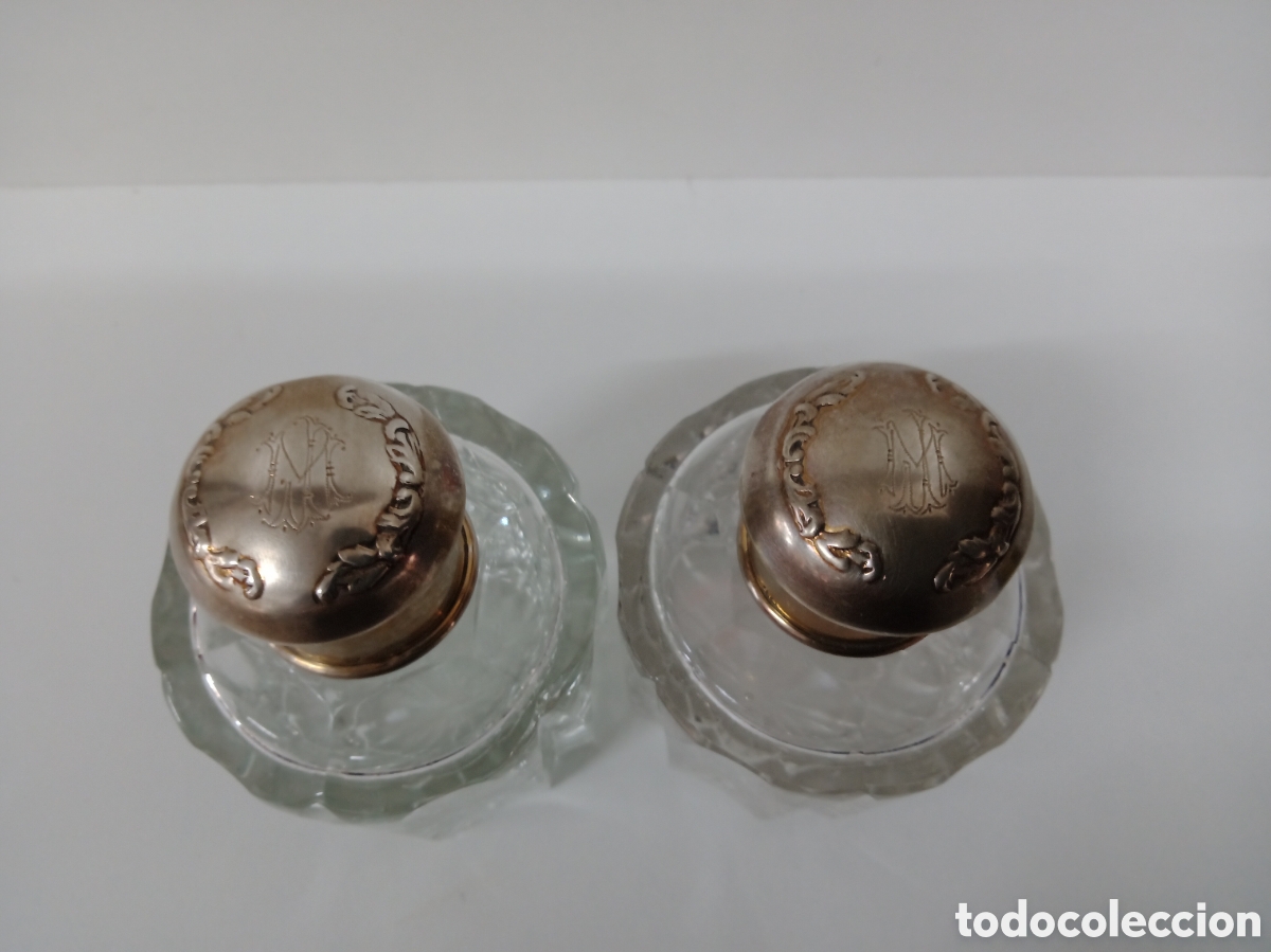 Antig&uuml;edades: Pareja de perfumeros Baccarat y plata contrastada - Foto 2