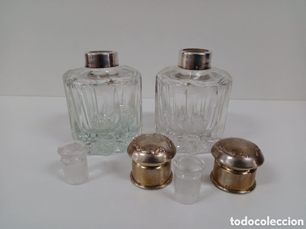 Antig&uuml;edades: Pareja de perfumeros Baccarat y plata contrastada - Foto 1