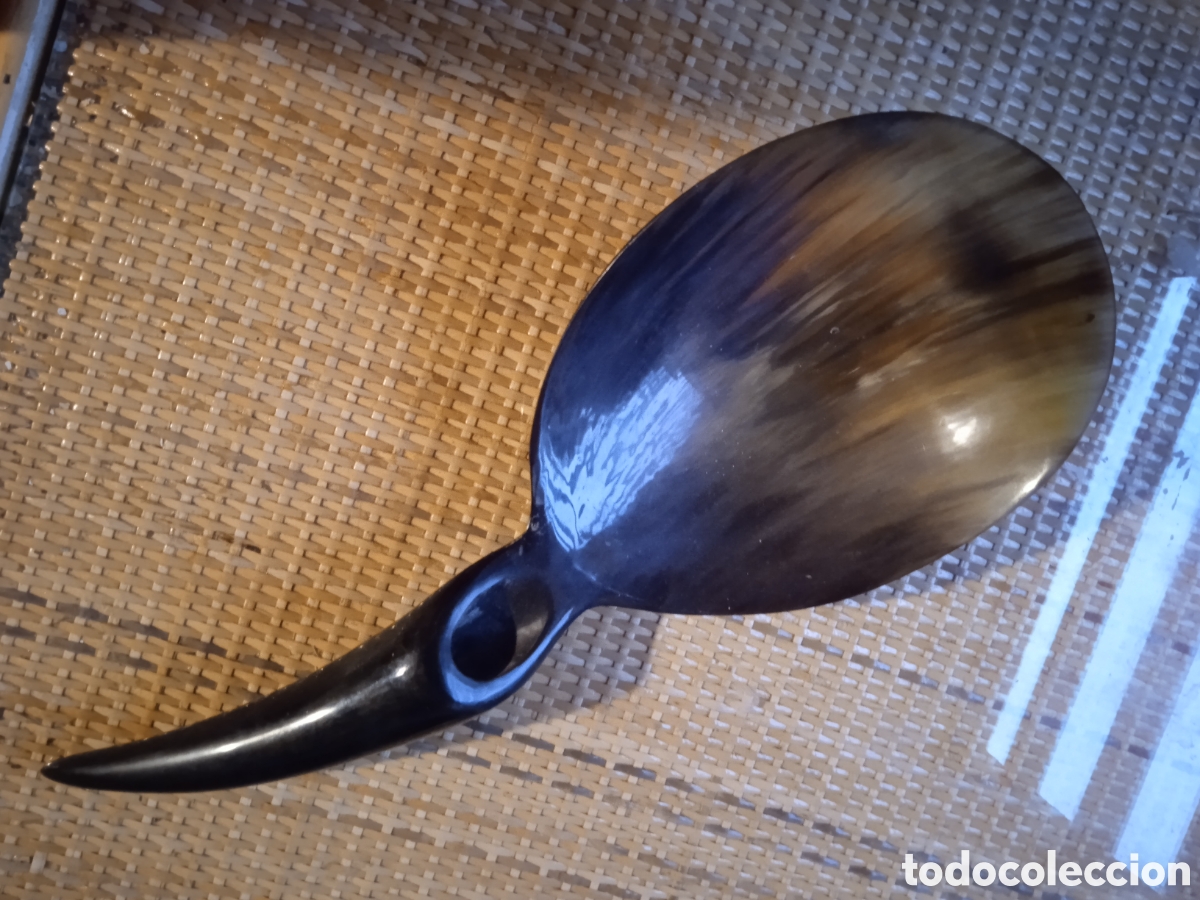 Antig&uuml;edades: Cuchara cuchar&oacute;n cuerno de vaca/asta de toro - Foto 3