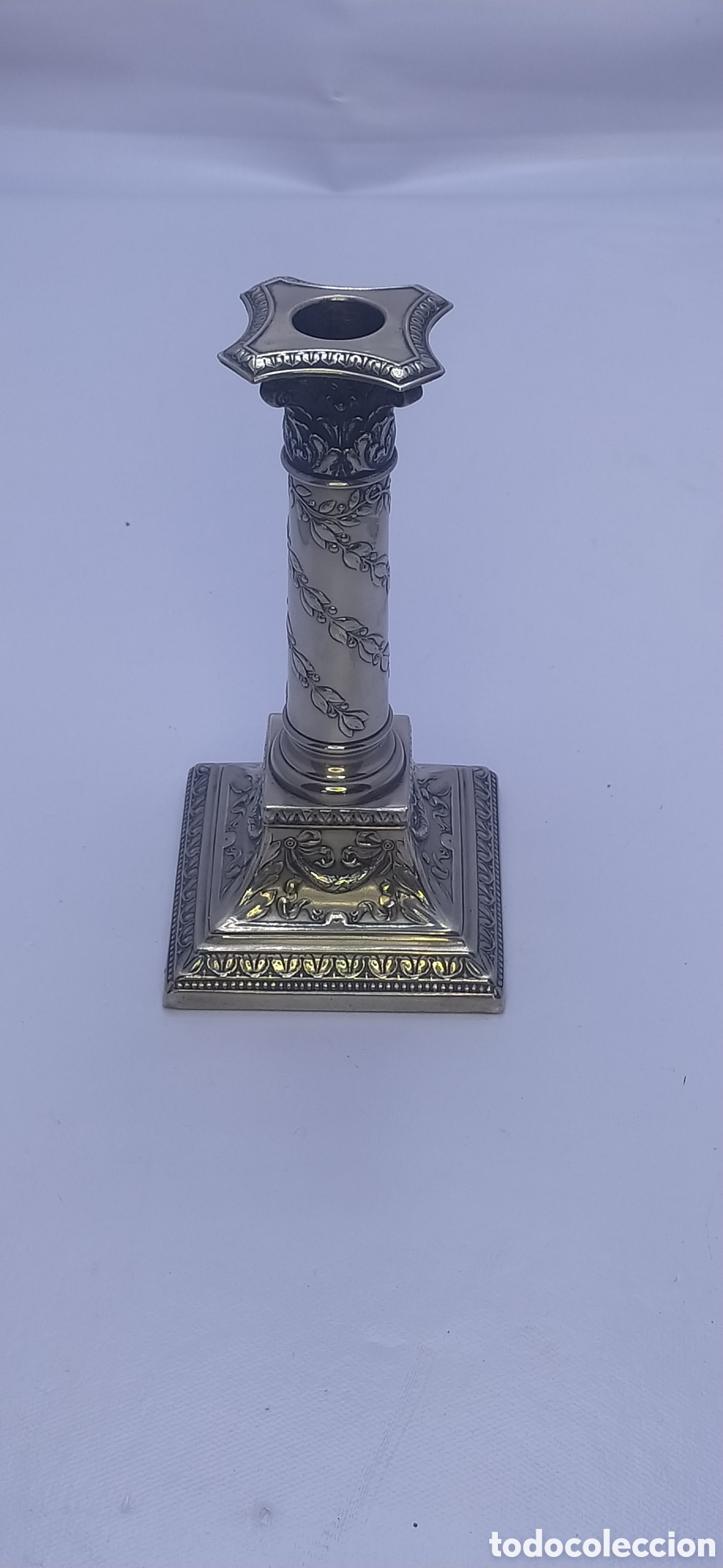 Antig&uuml;edades: Candelero columna corintia plateada - Foto 5