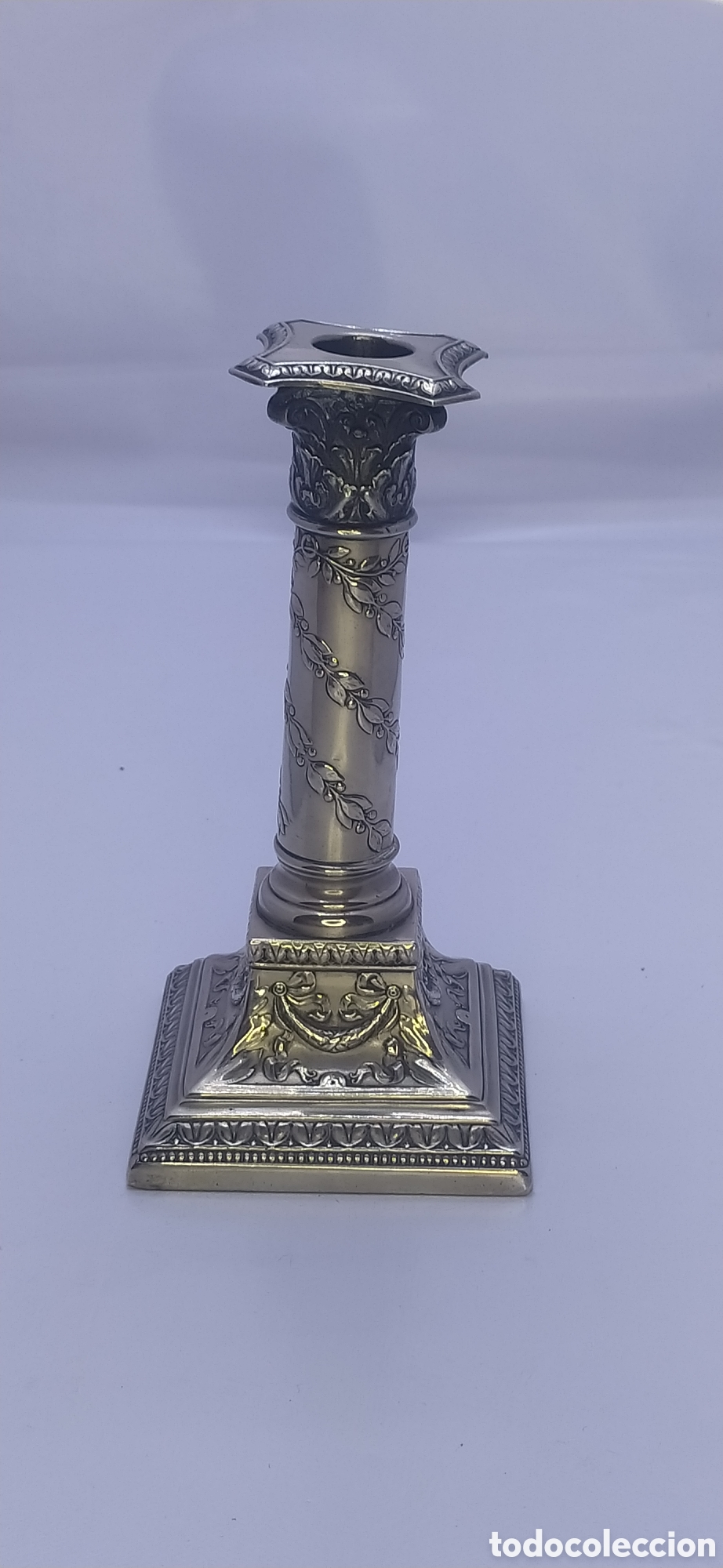Antig&uuml;edades: Candelero columna corintia plateada - Foto 6