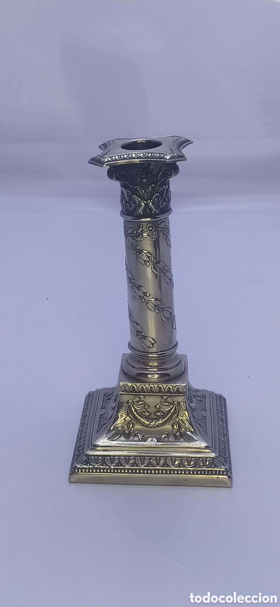 Antig&uuml;edades: Candelero columna corintia plateada - Foto 10