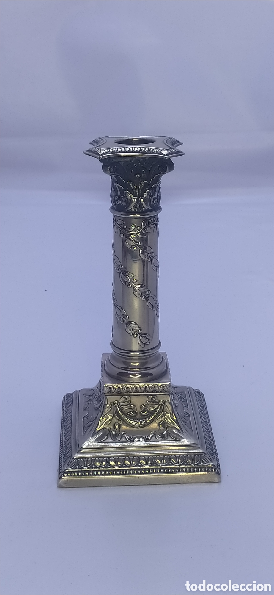 Antig&uuml;edades: Candelero columna corintia plateada - Foto 13