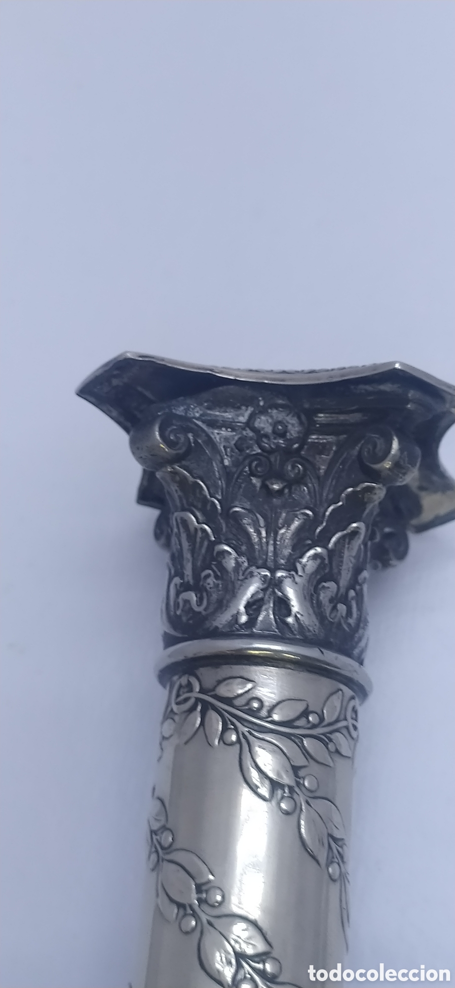 Antig&uuml;edades: Candelero columna corintia plateada - Foto 18