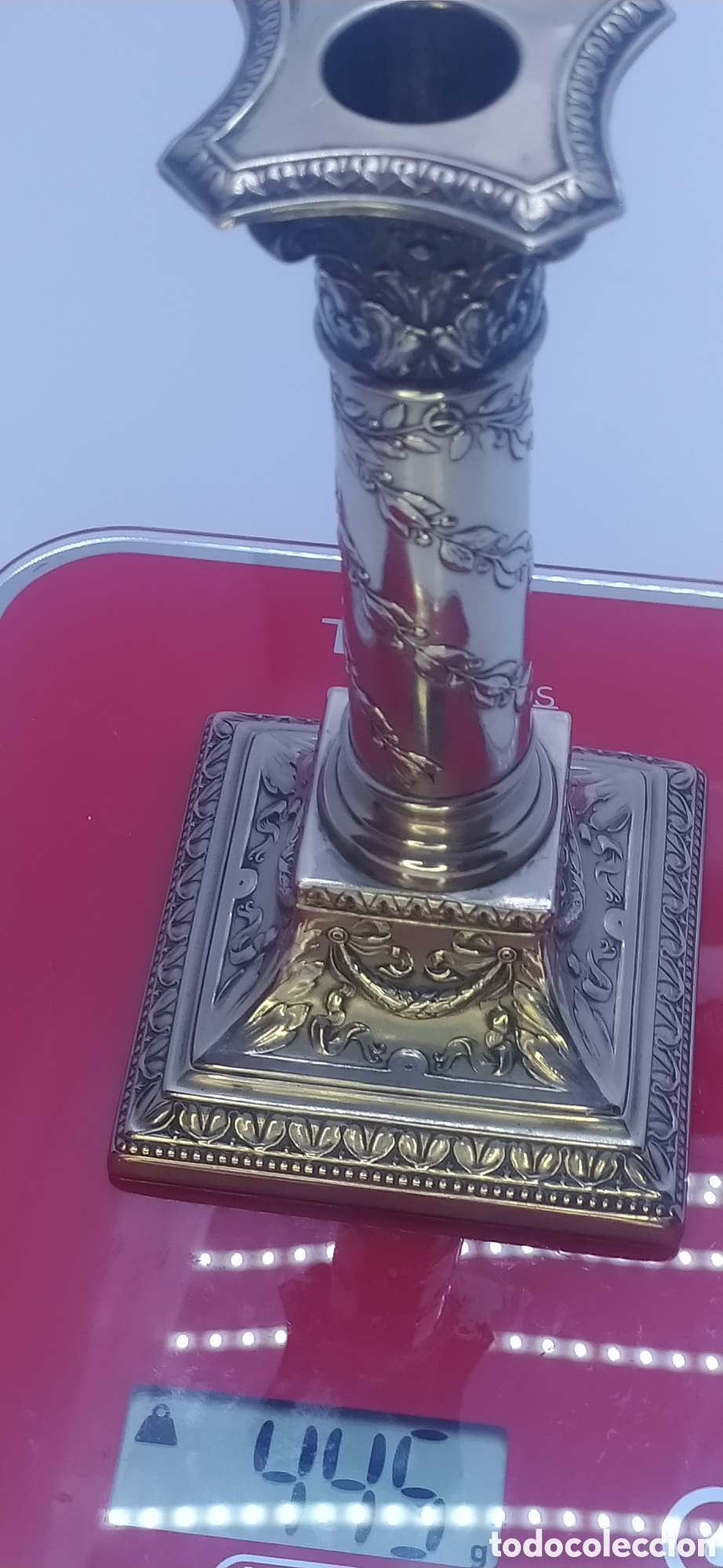 Antig&uuml;edades: Candelero columna corintia plateada - Foto 28