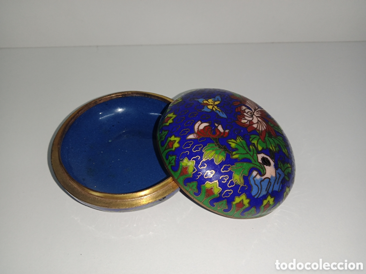 Antig&uuml;edades: Cloisonne recipiente esmaltado - Foto 2