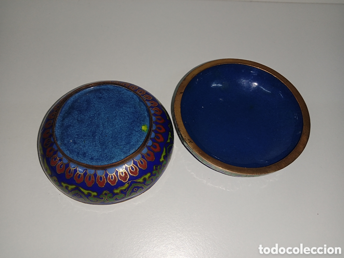 Antig&uuml;edades: Cloisonne recipiente esmaltado - Foto 3