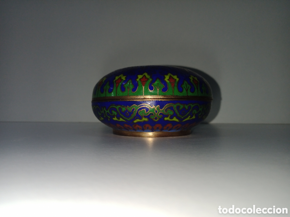 Antig&uuml;edades: Cloisonne recipiente esmaltado - Foto 4