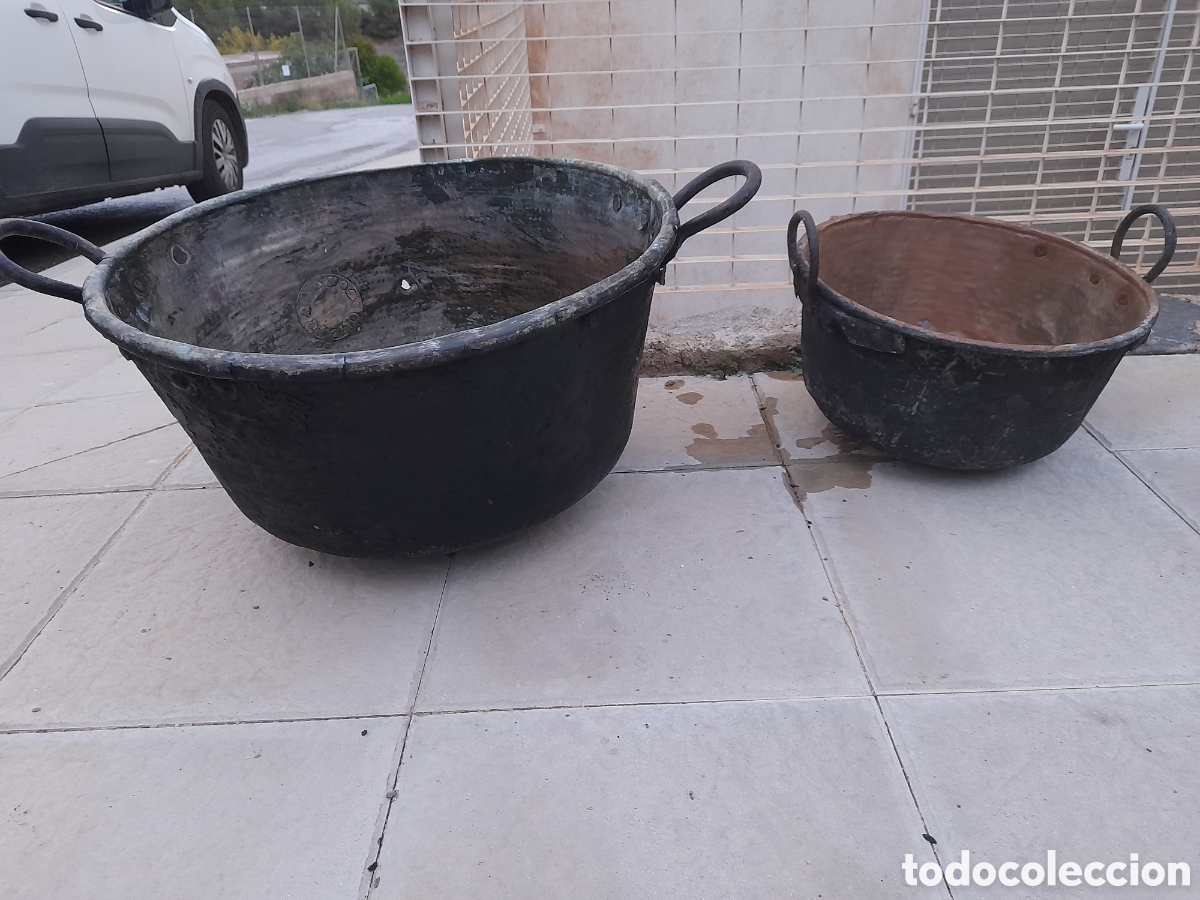 2 antiguas ollas gigantes de matanza chimenea b - Acheter Ustensiles de  cuisine et de ménage anciens sur todocoleccion