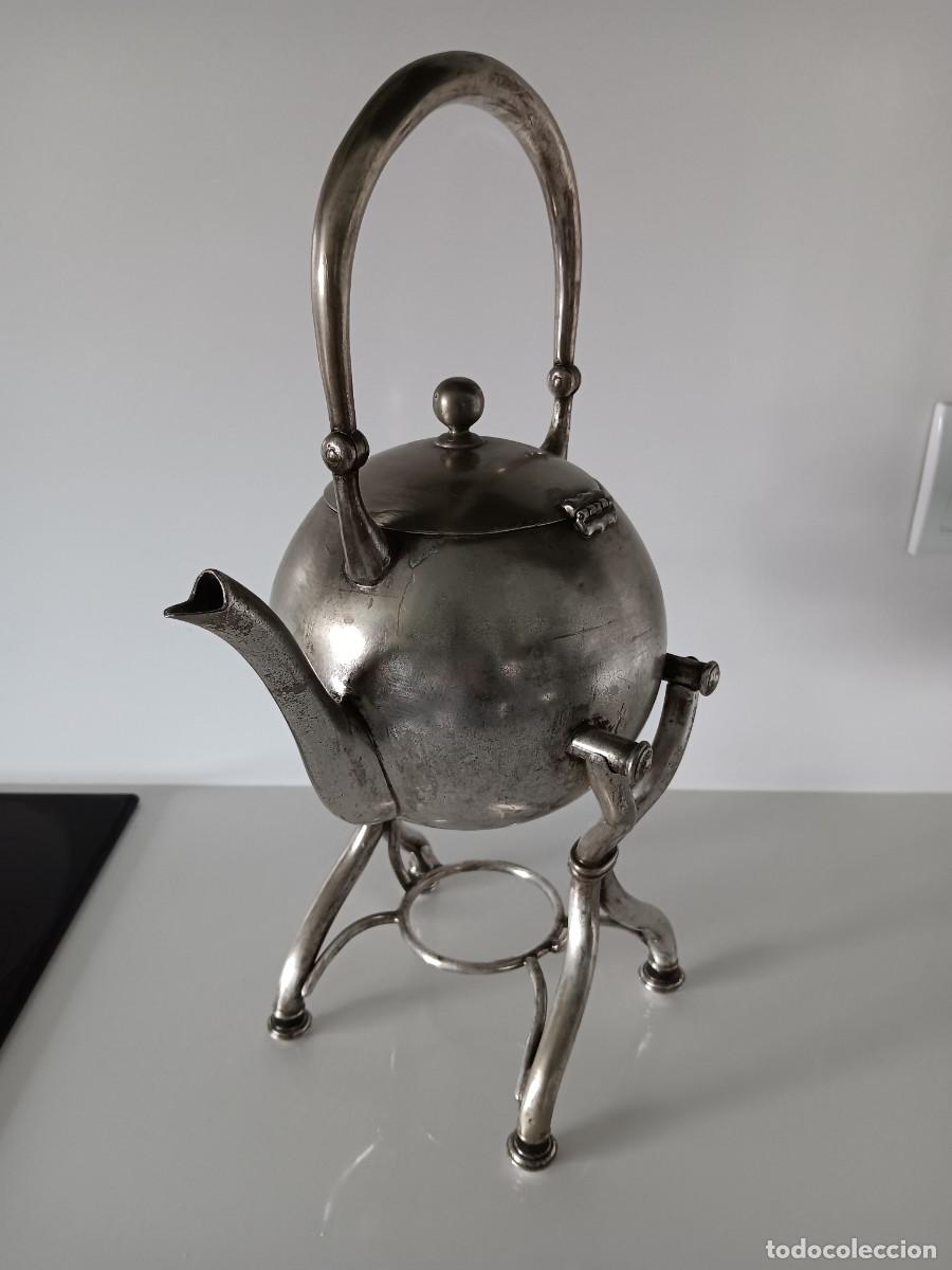 Antig&uuml;edades: Samobar antiguo en metal plateado - Foto 2