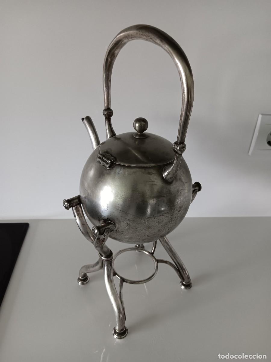 Antig&uuml;edades: Samobar antiguo en metal plateado - Foto 3