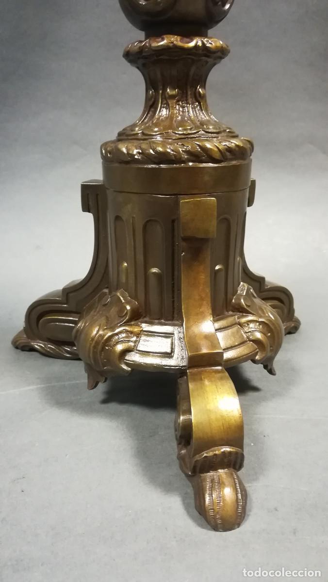 Antig&uuml;edades: CANDELABRO R&Eacute;PLICA DE BRONCE PATINADO - Foto 6