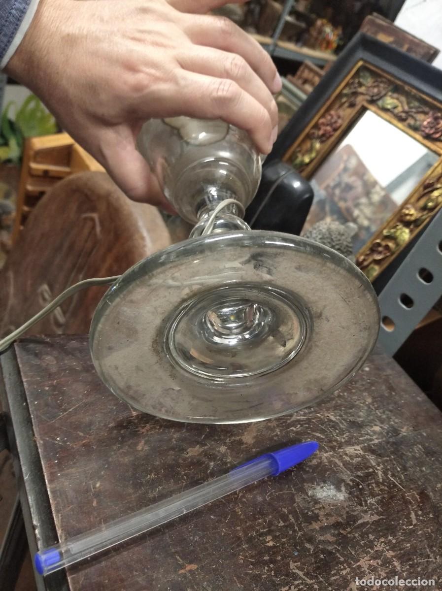 Antig&uuml;edades: ANTIGUO QUINQU&Eacute; DE CRISTAL, ELECTRIFICADO - Foto 3