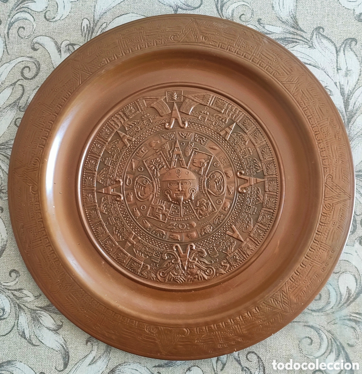 Antig&uuml;edades: Plato cobre calendario maya - Foto 2