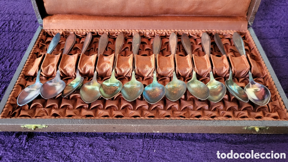Antig&uuml;edades: Juego 12 chucharitas sellado - Foto 2