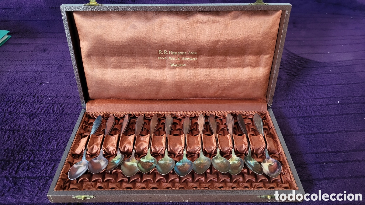 Antig&uuml;edades: Juego 12 chucharitas sellado - Foto 1