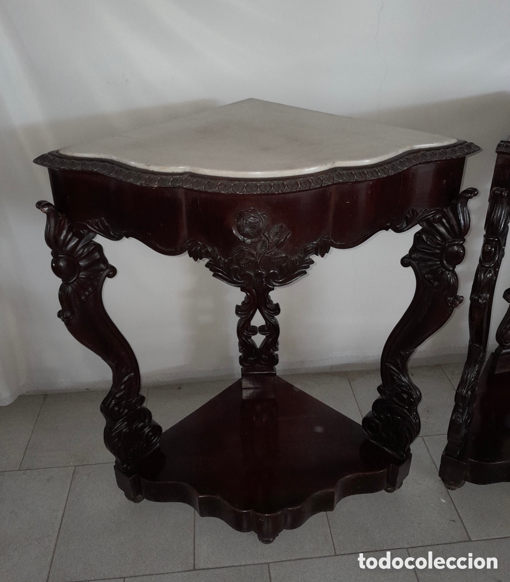 Antig&uuml;edades: Pareja de consolas esquineras - Foto 3