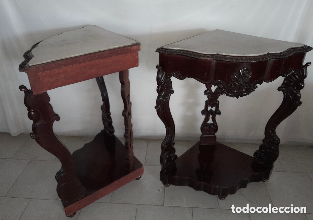 Antig&uuml;edades: Pareja de consolas esquineras - Foto 4