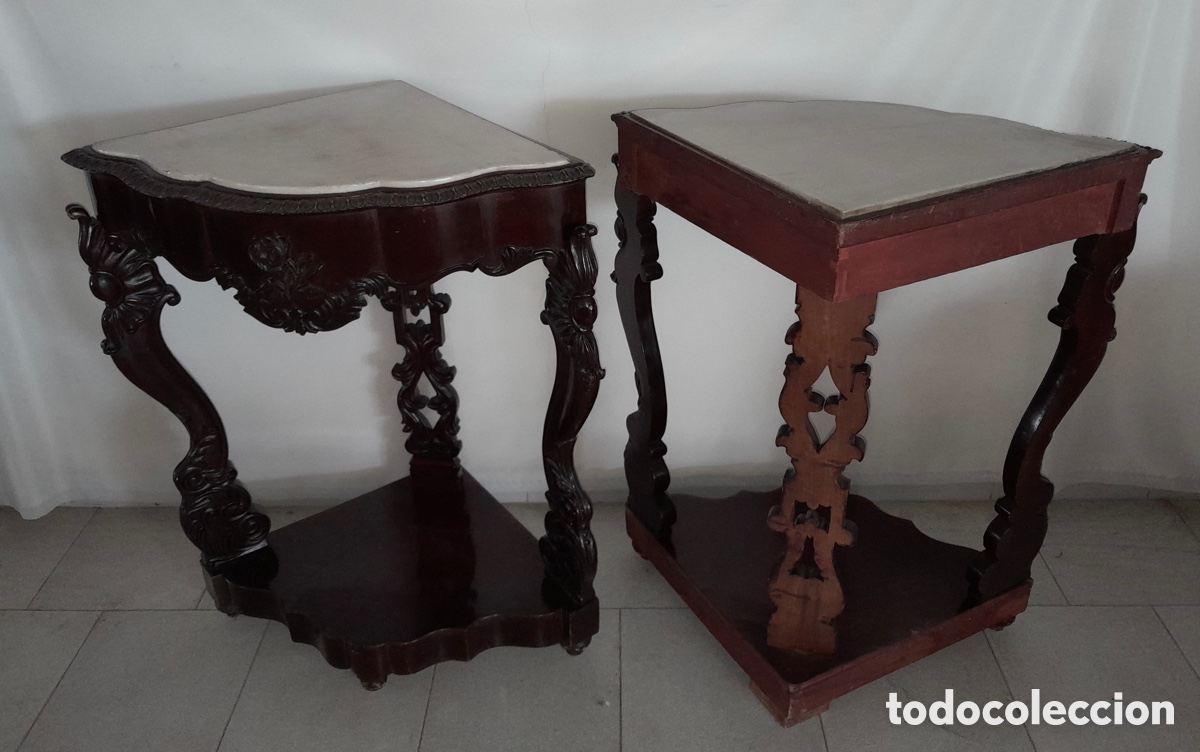 Antig&uuml;edades: Pareja de consolas esquineras - Foto 5