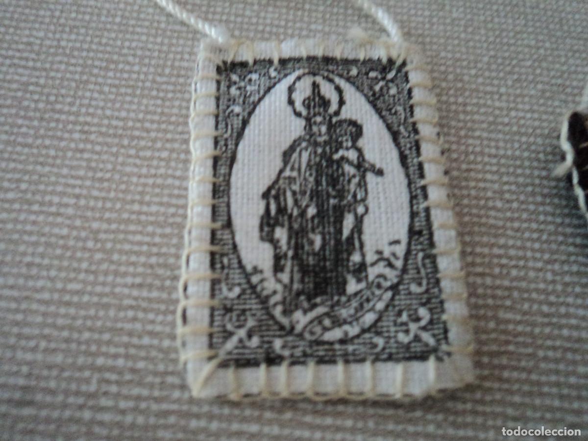 Antig&uuml;edades: 3 antiguos escapularios virgen del carmen - Foto 3
