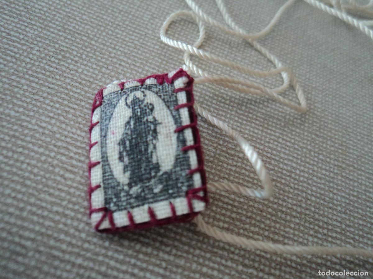Antig&uuml;edades: 3 antiguos escapularios virgen del carmen - Foto 7