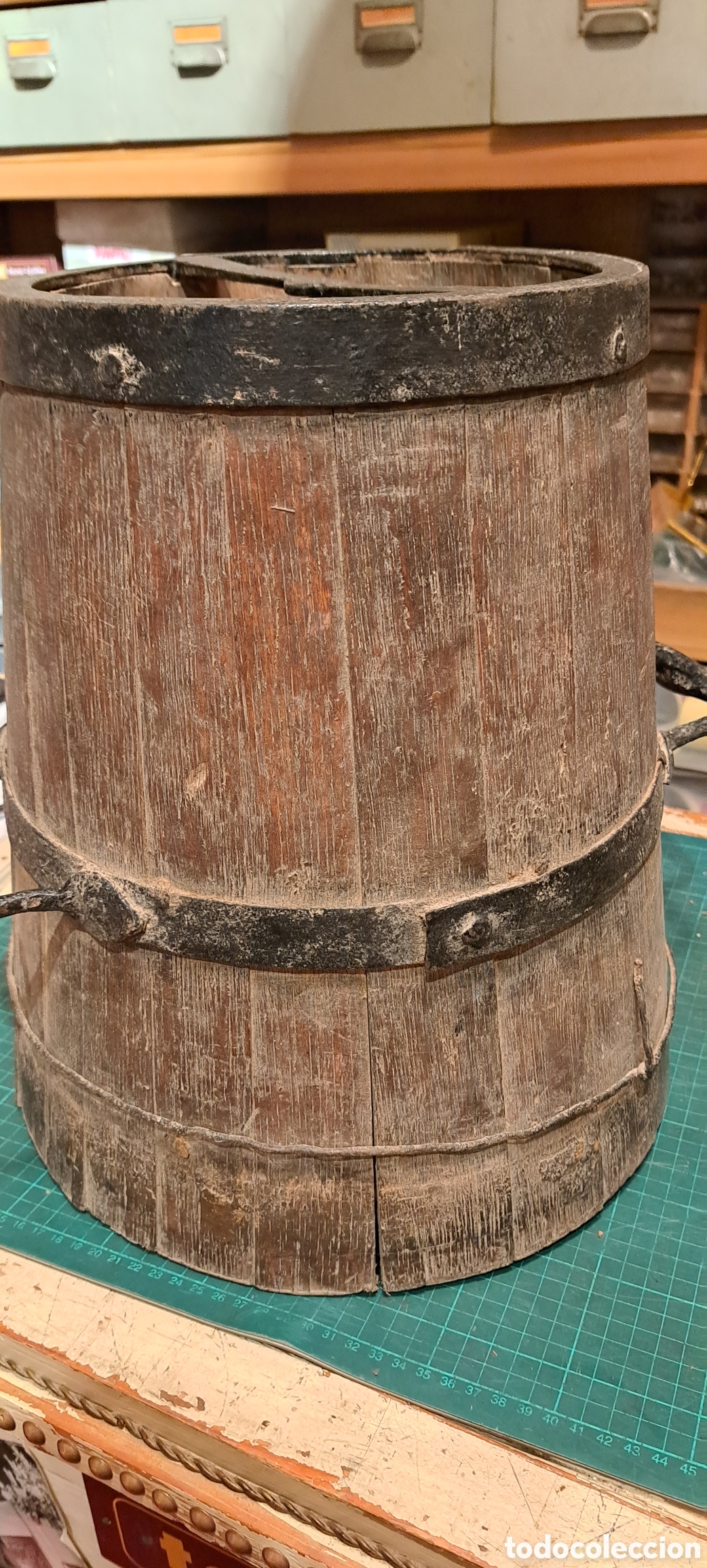 Antig&uuml;edades: Cuartera medida de grano antigua - Foto 7