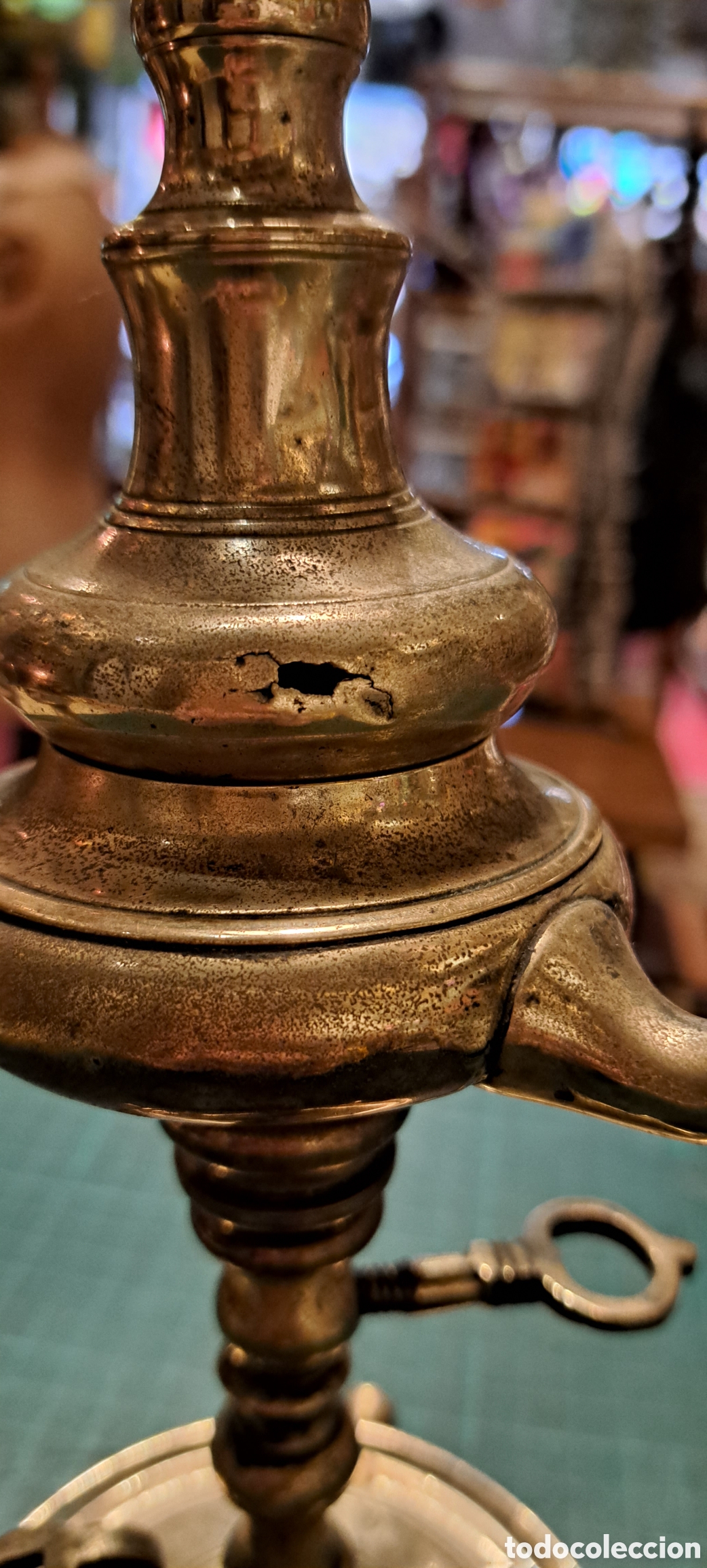 Antig&uuml;edades: Lampara aceite candil bronce - Foto 2