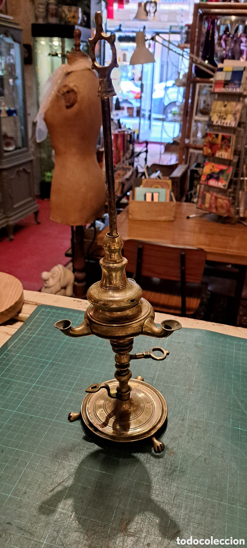 Antig&uuml;edades: Lampara aceite candil bronce - Foto 4