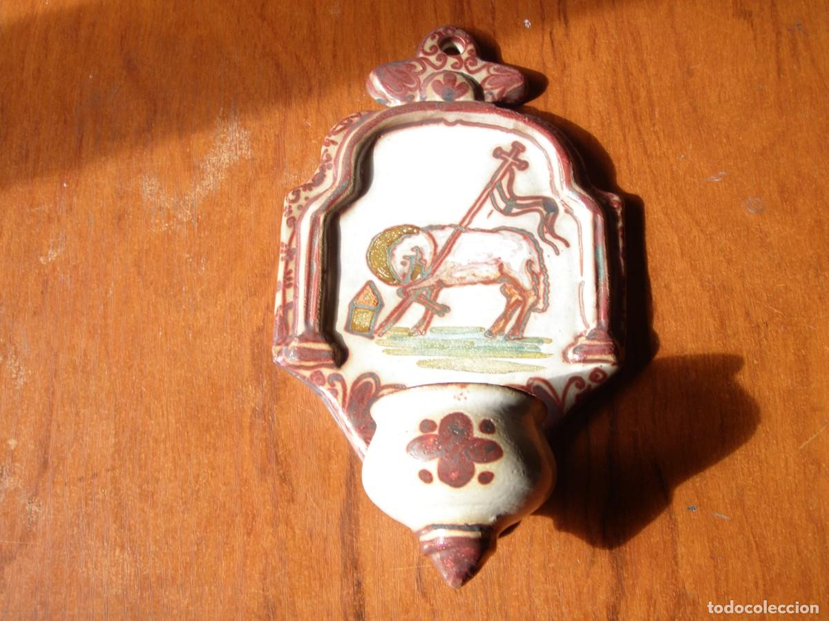 Antig&uuml;edades: PRECIOSA BENDITERA CERAMICA MARCA ABACABA - Foto 3