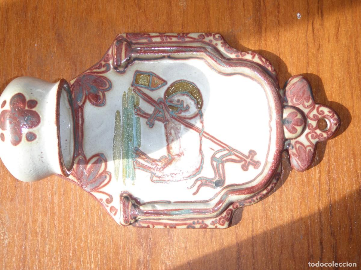 Antig&uuml;edades: PRECIOSA BENDITERA CERAMICA MARCA ABACABA - Foto 4