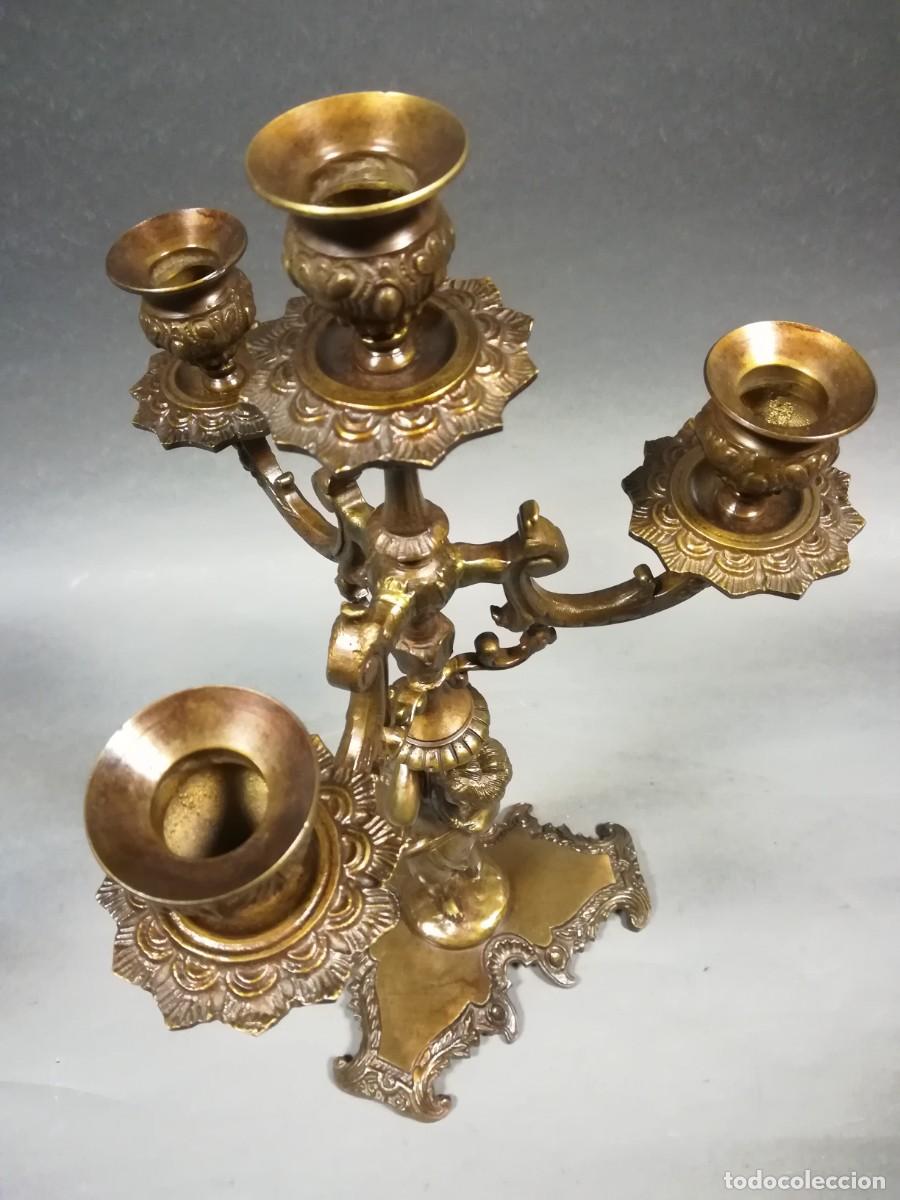 Antig&uuml;edades: CANDELABRO R&Eacute;PLICA DE BRONCE PATINADO - Foto 12