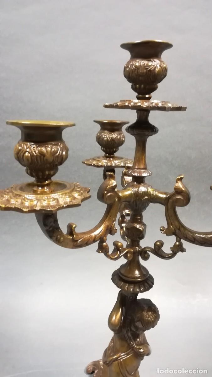 Antig&uuml;edades: CANDELABRO R&Eacute;PLICA DE BRONCE PATINADO - Foto 13
