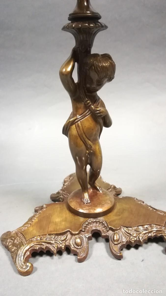 Antig&uuml;edades: CANDELABRO R&Eacute;PLICA DE BRONCE PATINADO - Foto 14