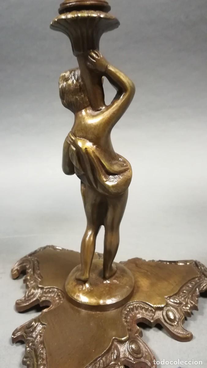 Antig&uuml;edades: CANDELABRO R&Eacute;PLICA DE BRONCE PATINADO - Foto 15