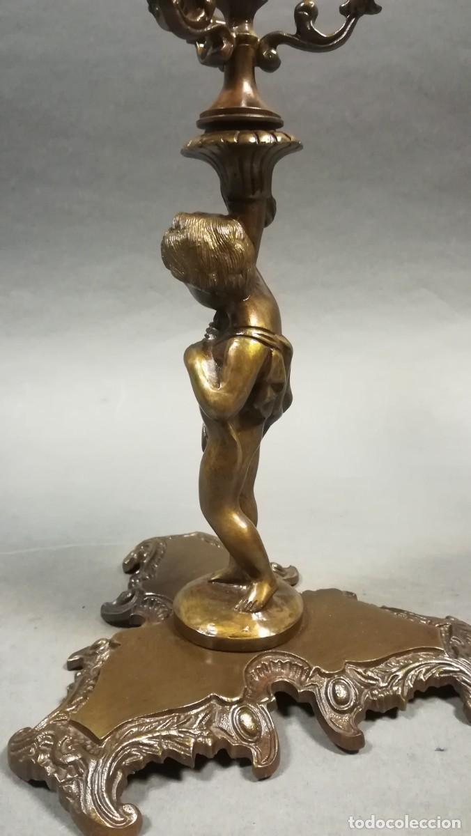 Antig&uuml;edades: CANDELABRO R&Eacute;PLICA DE BRONCE PATINADO - Foto 16