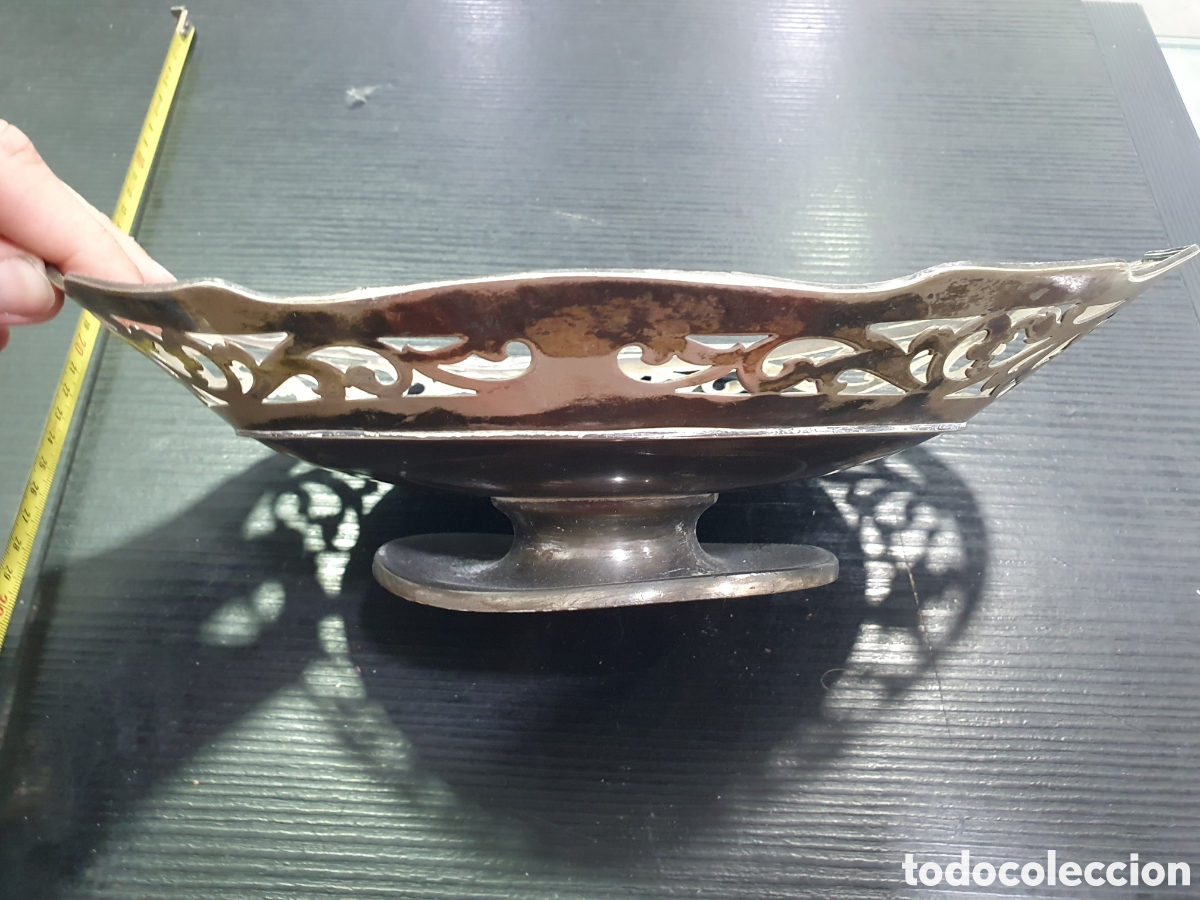Antig&uuml;edades: Bonito centro de mesa en Alpaca. (L19) - Foto 2