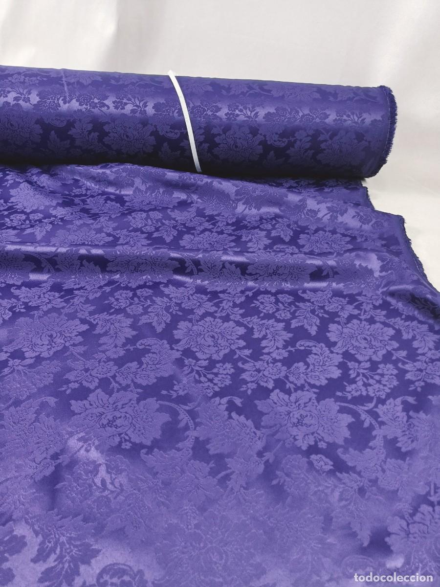 Antig&uuml;edades: TEJIDO MORADO ADAMASCADO - Foto 2