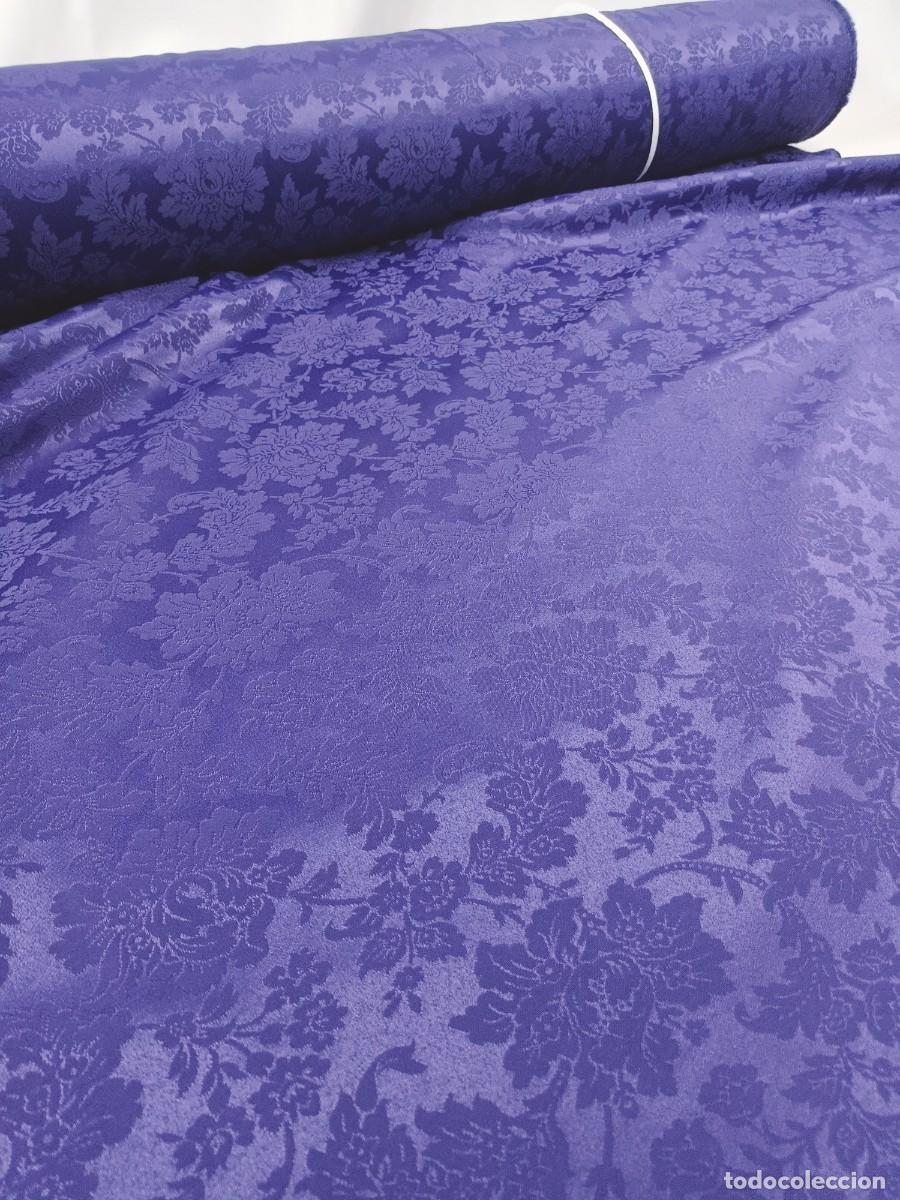 Antig&uuml;edades: TEJIDO MORADO ADAMASCADO - Foto 6