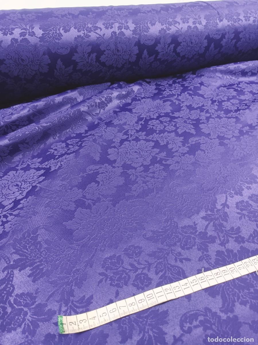 Antig&uuml;edades: TEJIDO MORADO ADAMASCADO - Foto 9